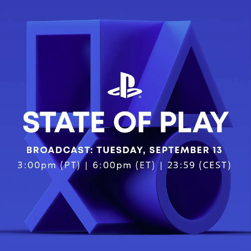 索尼将在北京时间 9 月 14 日 早上 6 点播出新一期State of Play，时长约 20 分钟，将带来日本及全球开发商预计在PS5/PS4/PSVR2平台上发售的10部作品的新情报