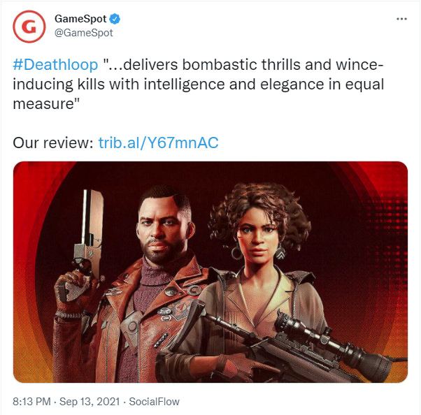 Arkane 的新作《死亡循环》今天放出了媒体评价，本作获得了媒体的一致好评，其中IGN和GameSpot都打出了10分的高分，MC（40名评论员）打出89分，OC（49名评论员）打出88分