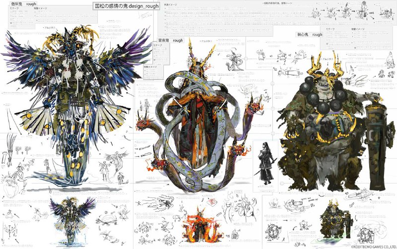 一些《仁王3》的怪物开发设计图一些《仁王3》的怪物开发设计图