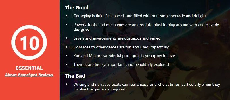 《双影奇境》外媒评分解禁，MC均分：PS5版 90分（61家媒体）、XSX丨S版 92分（6家媒体）、PC版 91分（16家媒体）IGN/9分一款精心打造的合作冒险游戏，它在各种游戏类型的极致之间穿梭跳跃，如同一场过山车般的体验，不断刷新着游戏创意与风格——令人难以自拔