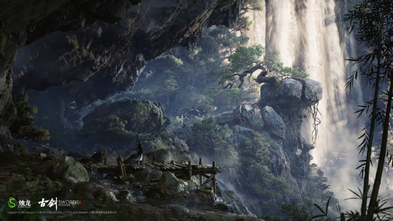 「古剑奇谭」系列ARPG《古剑》官方分享了一组壁纸，本作采用虚幻5引擎打造，将在未来以单机买断制形式登陆主机及PC平台