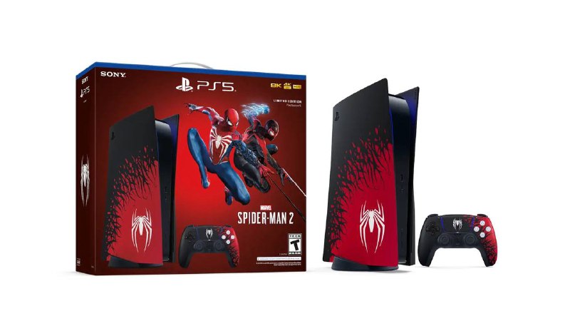 《漫威蜘蛛侠2》限定PS5主机套装、PS5面板和DualSense手柄公布，9月1日发售