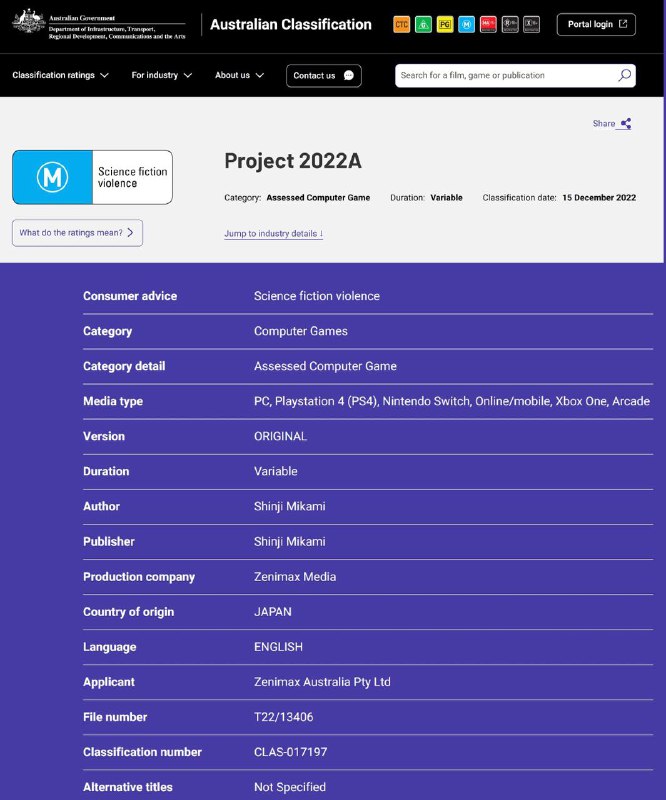 Project 2022A 可能是 Hi-Fi Rush，获得 PS4 和 Switch 评级