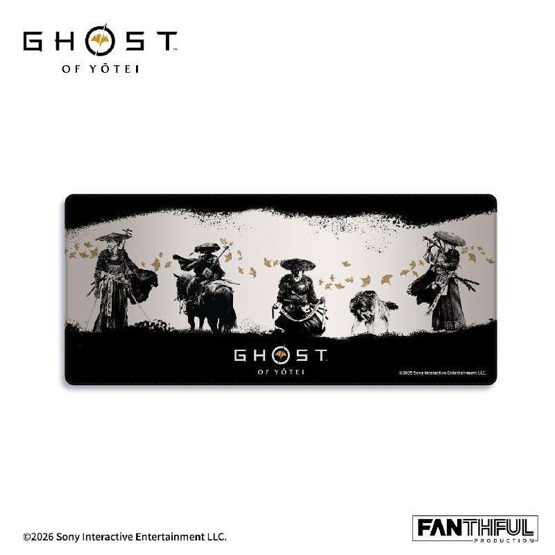 FANTHFUL《羊蹄山之魂》官方正版授权系列周边将于2026年3月发售，该系列周边共八款，以主人公“怨灵化身”阿笃与伙伴狼为主题，以银杏落叶的金黄为基础色调，选取了战斗姿态、旅途剪影、写意的人物原稿以及游戏内出现的经典视觉要素