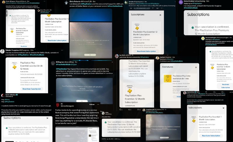 索尼和谐《剑星》女主服装事件发酵后，话题「Free StellarBlade」登上X游戏趋势