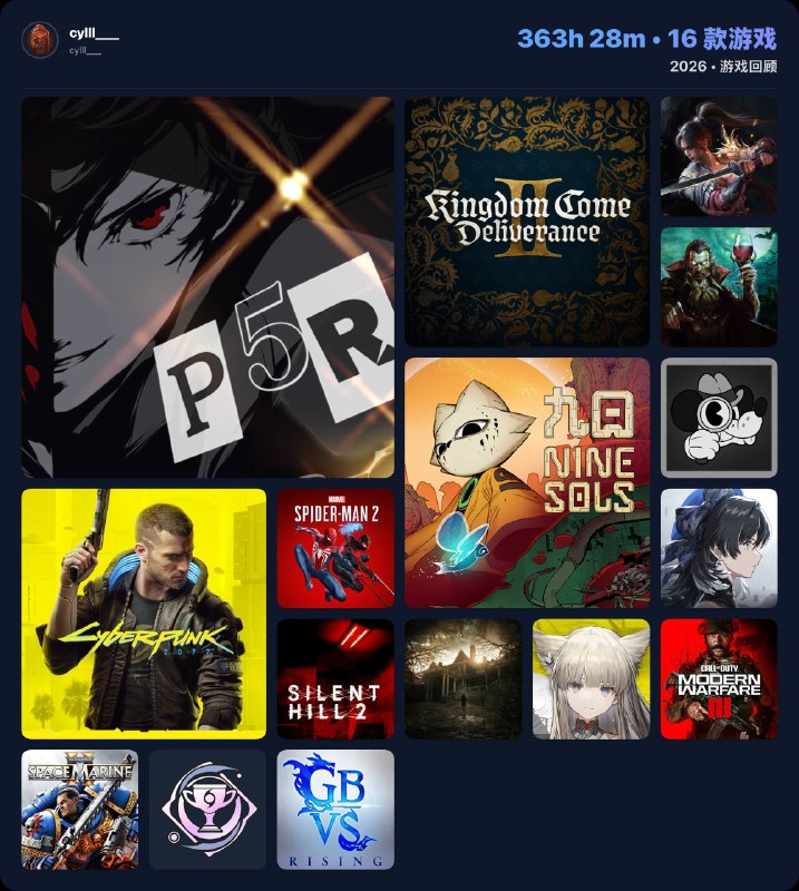 Vibe 了一个 PSN 游戏记录统计看板，支持对游玩时长、奖杯等数据进行可视化统计，欢迎来玩
