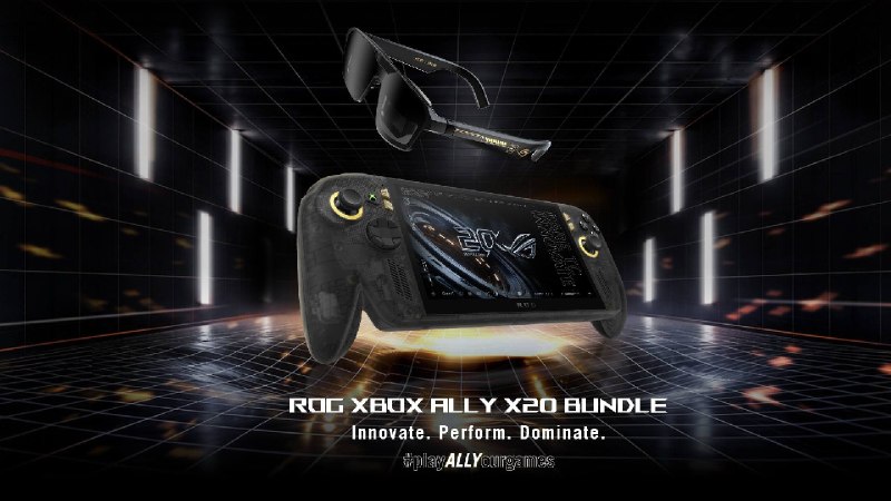 华硕发布了 ROG XBOX Ally X20 套装，掌机配备 OLED 屏幕，与 ROG XREAL R1 Edition 20 游戏 AR 眼镜捆绑销售，暂未公布价格