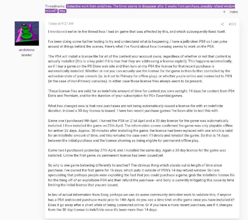 TL;DRPlayStation 数字版游戏 30天验证只是临时性的 DRM，并非永久性的