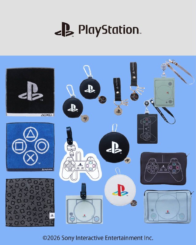 PlayStation 官方授权新周边商品将于6月10日起发售，内容包括毛巾手帕、收纳包、钥匙扣等