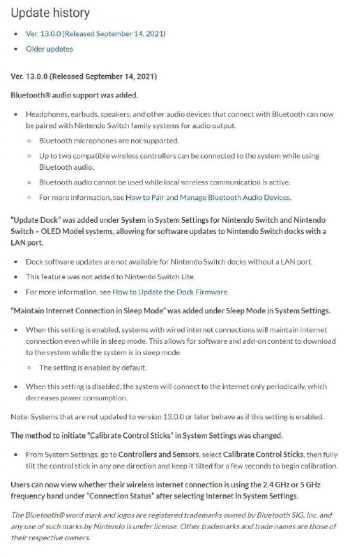 Nintendo Switch今日发布系统更新：支持蓝牙设备音频输出 ​​​Nintendo Switch今日发布系统更新：支持蓝牙设备音频输出 ​​​