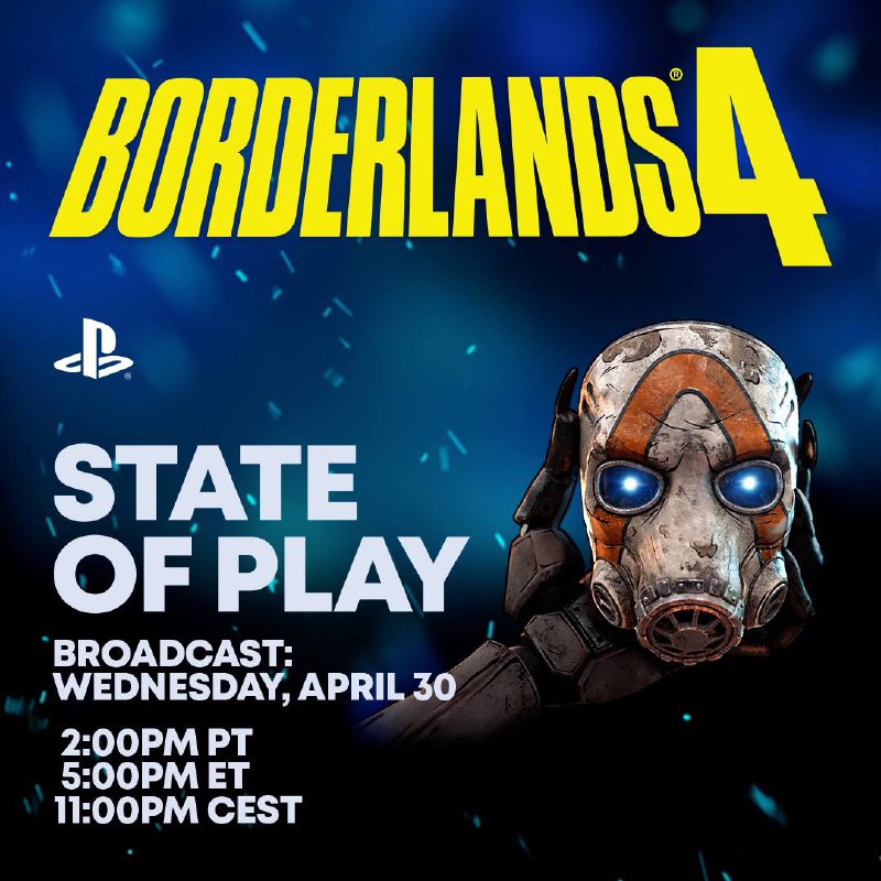 2K 将《无主之地 4》的发布日期提前至 2025年9月12日，明天下午2点（太平洋时间）PlayStation 将播出专门针对《无主之地 4》的 “State of Play” 节目