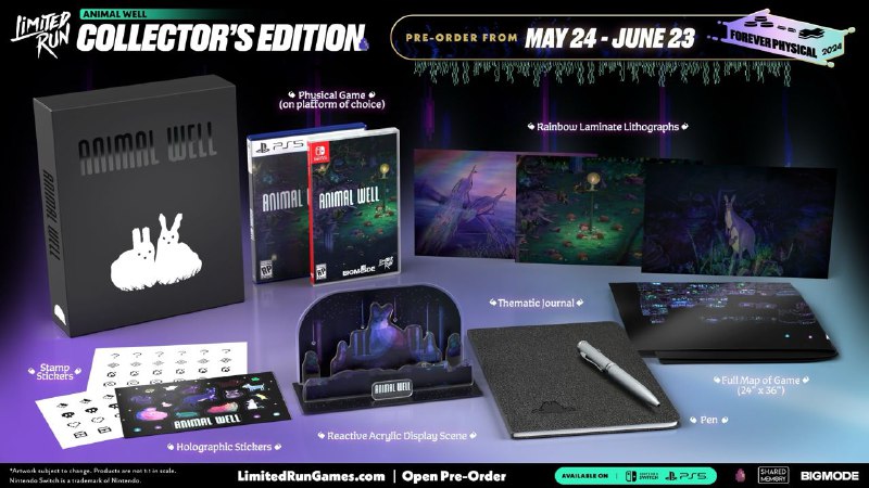 好评如潮的独立游戏《动物井（Animal Well）》将推出PS5、NS实体版，5月24日开启预订，标准版售价39.99美元，珍藏版售价99.99美元