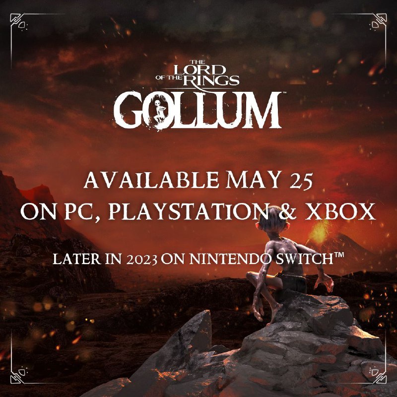 潜行动作冒险游戏《指环王：咕噜》宣布将于5月25日登陆PS5/PS4/Xbox Series X|S/Xbox One/PC平台
