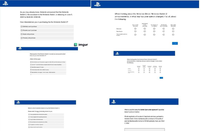 索尼于近日向用户们发送了调查问卷，询问用户们对于Switch2的看法，包括Switch2最吸引你的是什么、购买Switch2有多大兴趣、购买Switch2的三大理由等问题