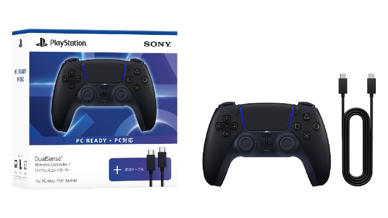 PC可用PlayStation手柄「DualSense 无线控制器 午夜黑 + USB 数据线 for PC」日版3月5日发售，售价税后11480日元，支持PS5/PC/Mac/手机端使用，Hyper Pop配色版则将于3月12日发售