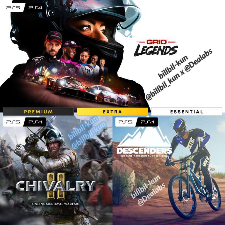 🎮 #会免泄露喜闻乐见的会免泄露又来了，据billbil-kun提前泄露2023年5月PS+欧美服会免游戏阵容分别是：PS5/PS4 「GRID Legends」PS5/PS4「Chivalry 2」PS5/PS4 「Descenders 」