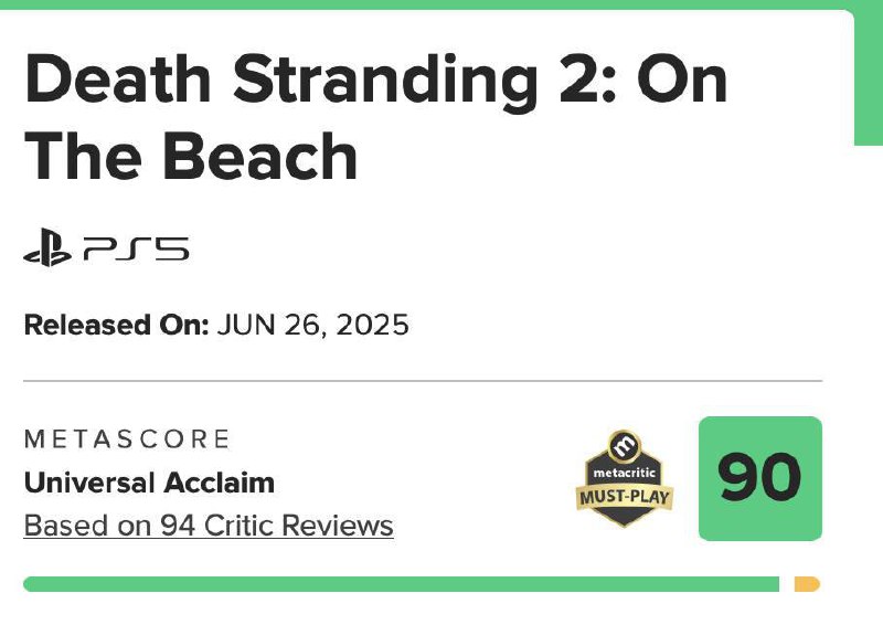 由小岛工作室所带来的新作《死亡搁浅2：冥滩之上》全球媒体评测现已解禁