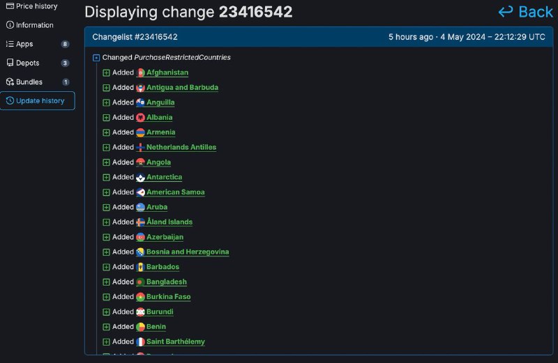 继昨日《地狱潜者2》PC版强制要求绑定PSN账号后，而根据SteamDB显示，今日索尼正式停止在Steam上为一些不支持PSN 国家/地区销售该游戏