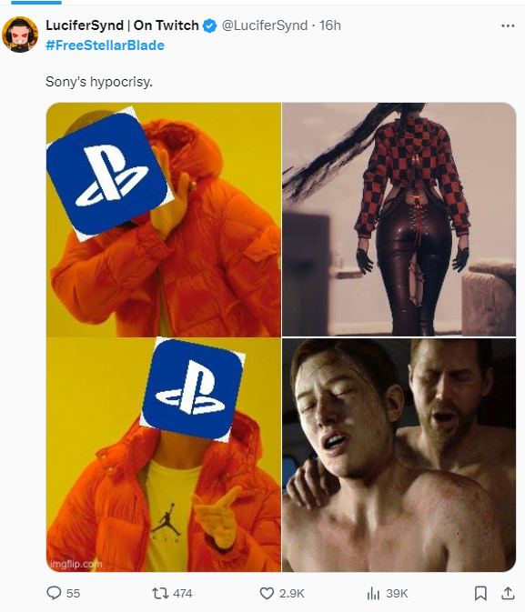 索尼和谐《剑星》女主服装事件发酵后，话题「Free StellarBlade」登上X游戏趋势