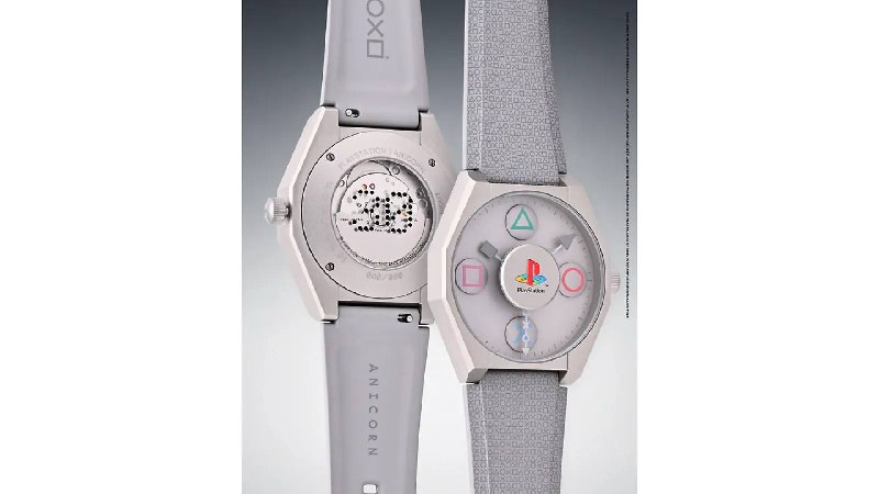 Anicorn × PlayStation 联名手表于今日开售，共推出两款设计：其中一款是以初代PlayStation为设计灵感的限定版机械表，售价780美元；另一款则是表盘上刻有PlayStation标志性符号，售价250美元
