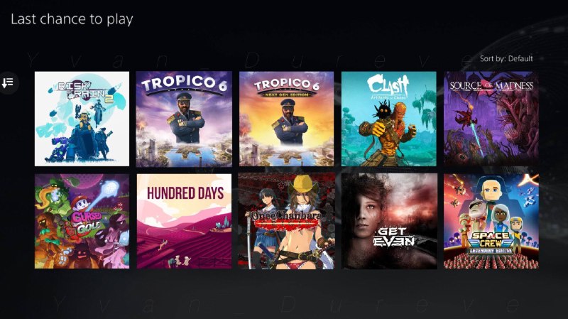 #最后游玩机会 2026-7-212️⃣2️⃣85 | Risk of Rain 2  79 | Tropico 6  77 | Clash: Artifacts of Chaos  73 | Source of Madness76 | Cursed to Golf74 | Hundred Days65 | Onee Chanbara Origin66 | Get Even76 | Space Crew: Legendary Edition