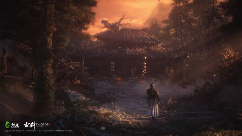 「古剑奇谭」系列ARPG《古剑》官方分享了一组壁纸，本作采用虚幻5引擎打造，将在未来以单机买断制形式登陆主机及PC平台