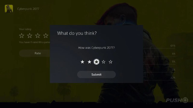 媒体PushSquare报道， 近期有玩家发现索尼为PSN商店增加了全新的五星评分系统，能对已购买、下载、入库的游戏进行评分，并且会显示每个分数投票人数的百分比