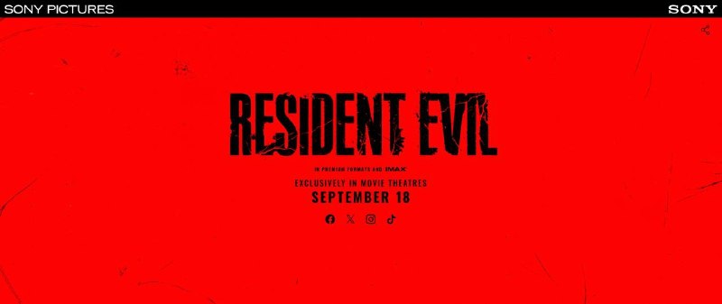 新《生化危机》改编真人电影将于9月18日上映，由Zach Cregger（《野蛮人》）担任导演，索尼影业负责发行