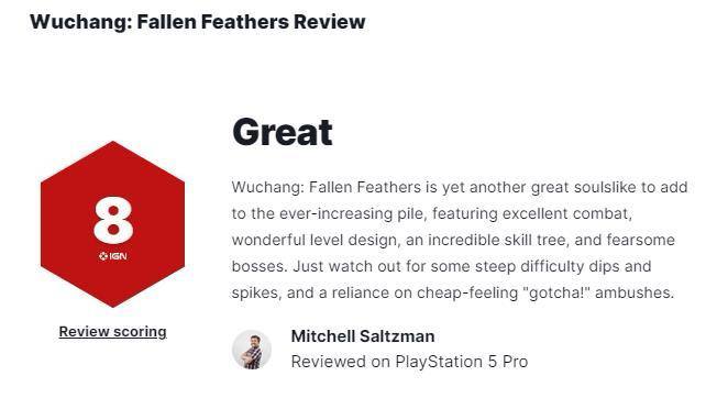 类魂动作角色扮演游戏《明末：渊虚之羽》全球媒体评测现已解禁