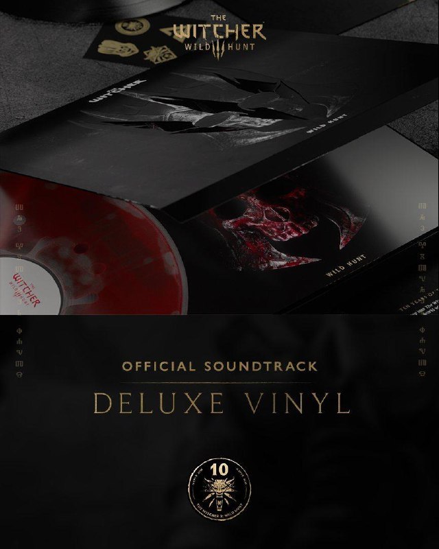 《巫师3：狂猎》十周年纪念原声带黑胶唱片已开启预订，分为标准版与豪华版，预计于8月发货