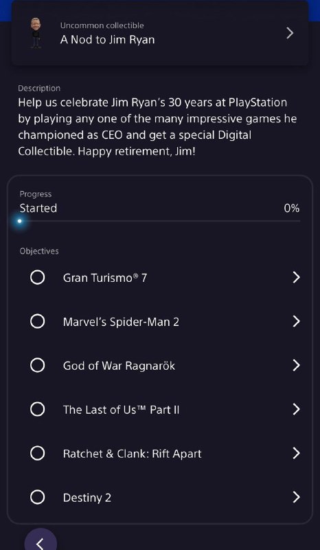 吉姆·瑞安（Jim Ryan）将于本月结束在索尼长达30年的任期，PlayStation Stars推出了数字版「吉姆·瑞安」摇头公仔