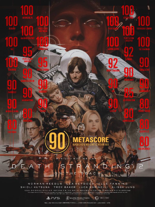 《死亡搁浅2》媒体赞誉图公开