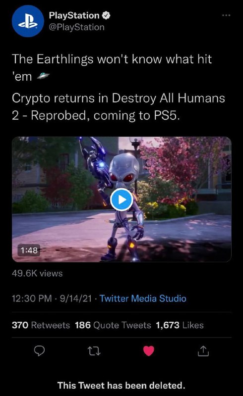 Playstation 在推特上泄露了《毁灭全人类2重制版》视频，该推特随即被删除，目前游戏的发售日期还未公布