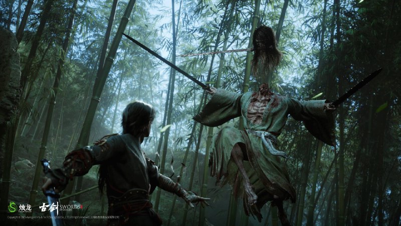 「古剑奇谭」系列ARPG《古剑》官方分享了一组壁纸，本作采用虚幻5引擎打造，将在未来以单机买断制形式登陆主机及PC平台