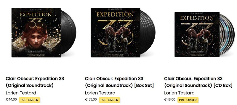 《光与影 33号远征队》黑胶唱片和CD唱片套装已开启预购，预计于2026年2月发货